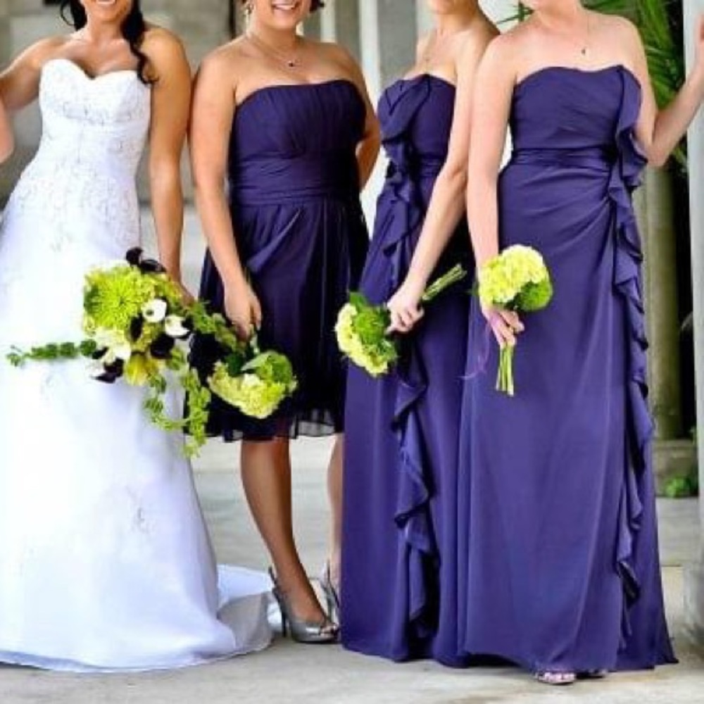 David’s Bridal Long Bridesmaid dress Lapis